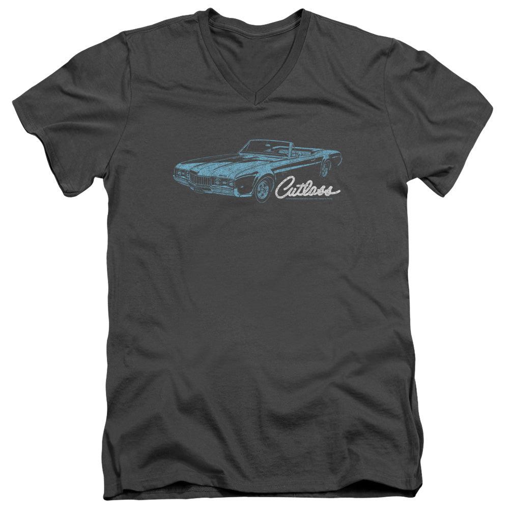 Oldsmobile 1968 Cutlass Convertible Short-Sleeve T-Shirt V-Neck T-Shirt-Grease Monkey Garage