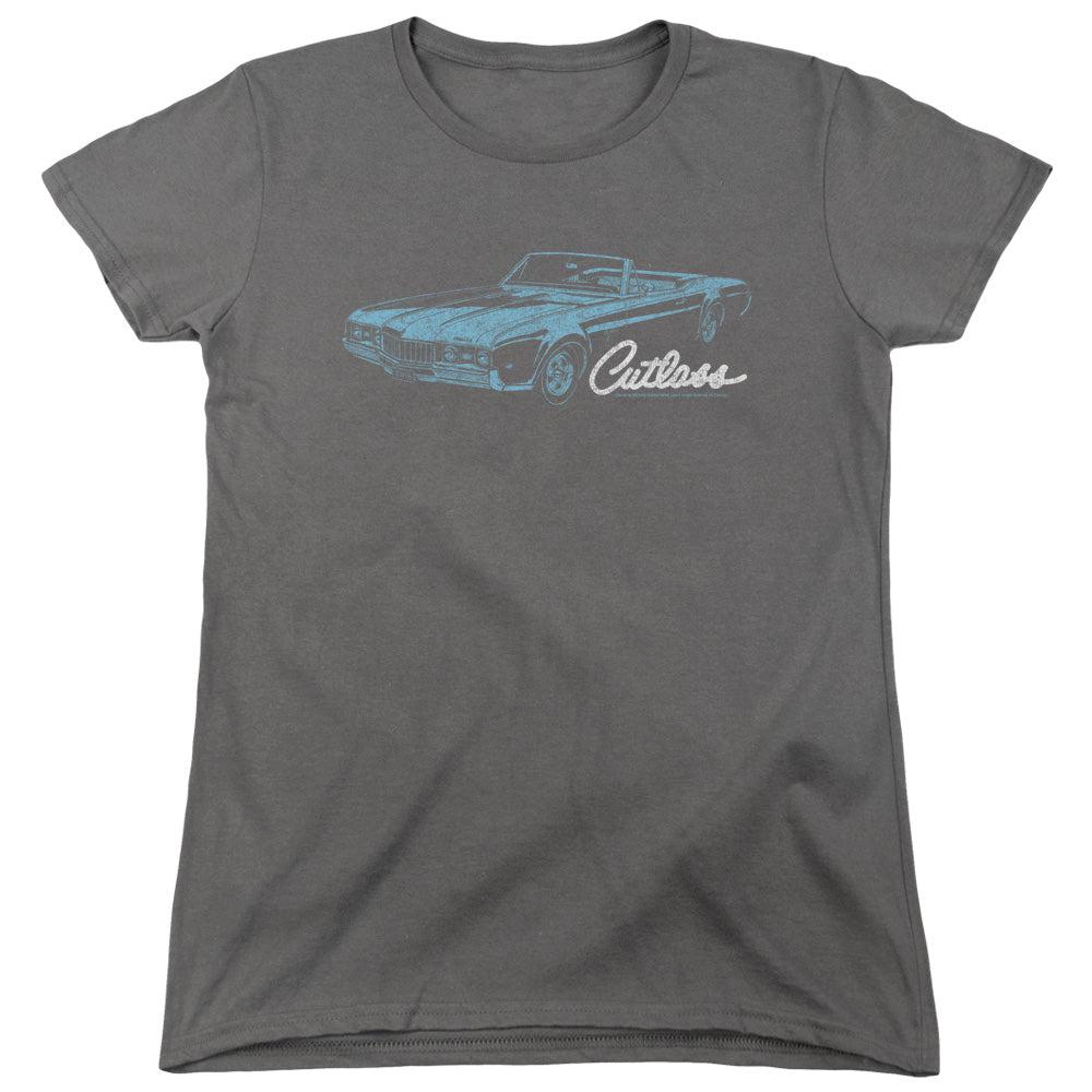 Oldsmobile 1968 Cutlass Convertible Women's Short-Sleeve T-Shirt-Grease Monkey Garage