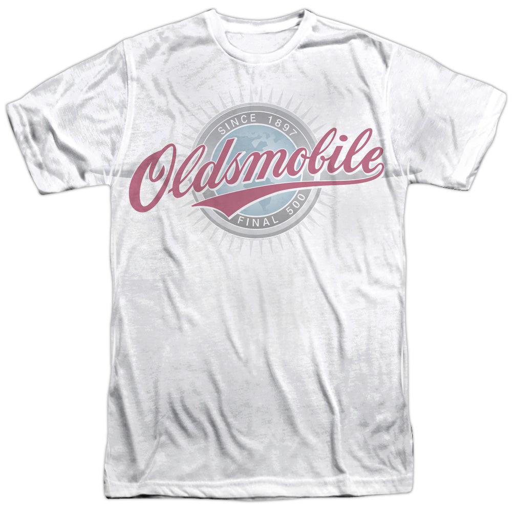 Oldsmobile Oversized and Faded Logo Short-Sleeve T-Shirt 100% Poly-Grease Monkey Garage