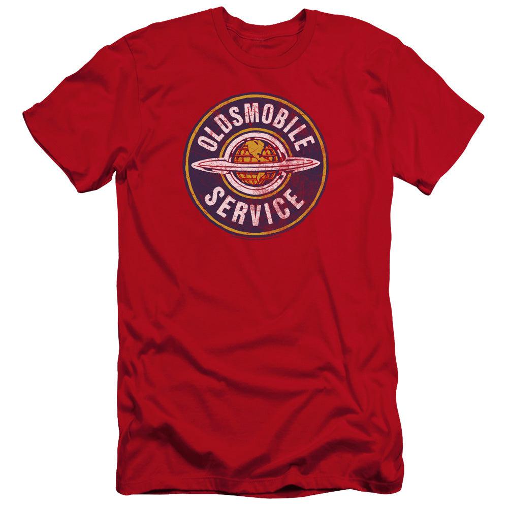 Oldsmobile Vintage Service Premium Slim Fit T-Shirt-Grease Monkey Garage