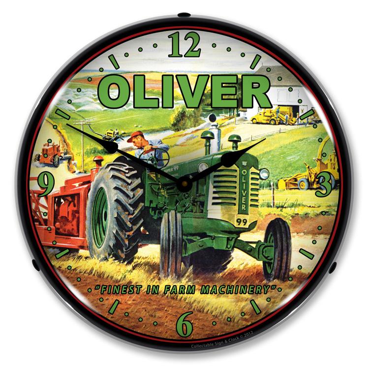 Oliver Tractor LED Clock-LED Clocks-Grease Monkey Garage