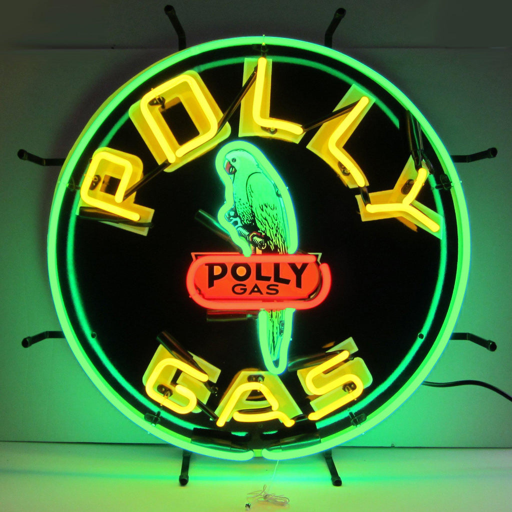 Polly Gas Round Neon Sign-Neon Signs-Grease Monkey Garage