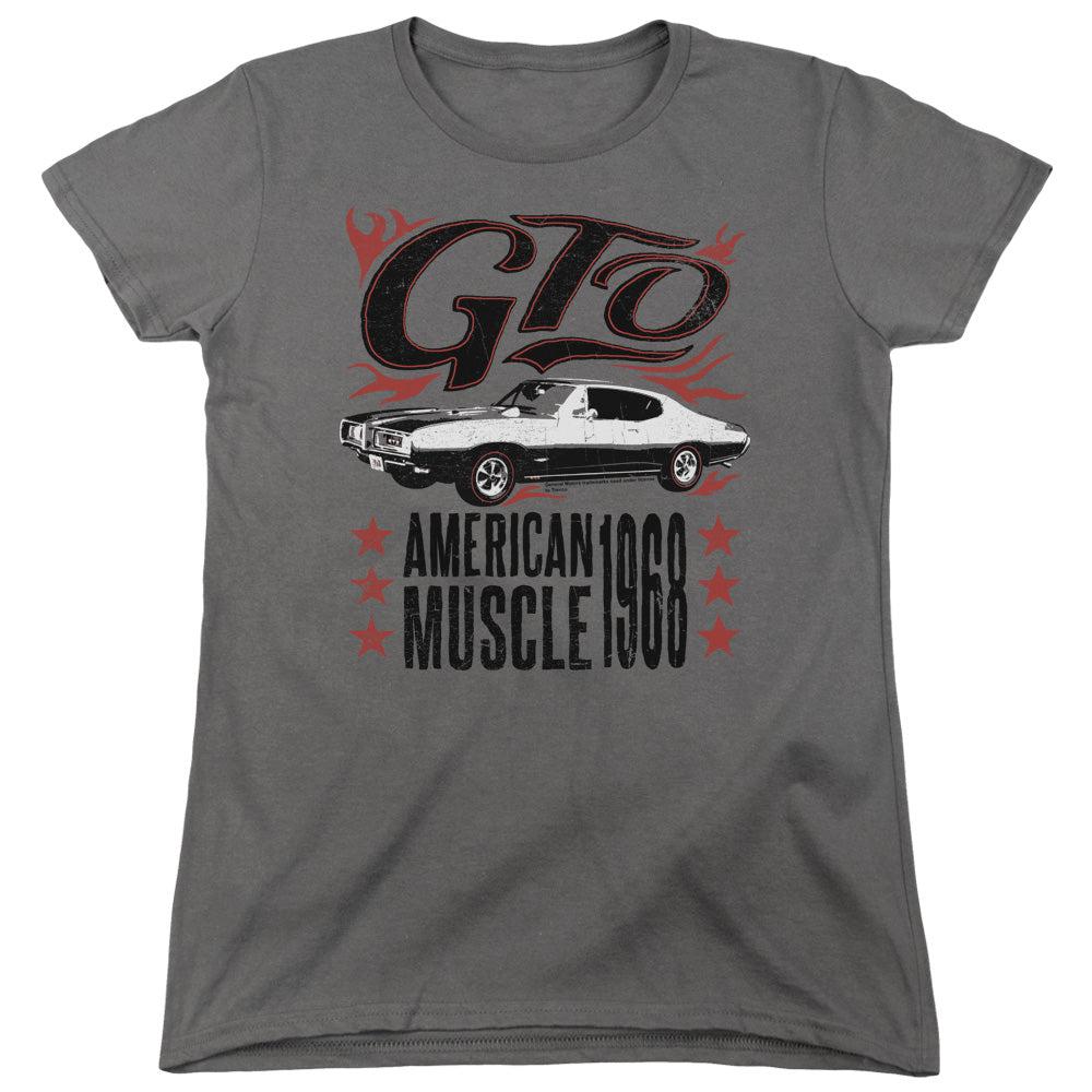 Pontiac 1968 GTO American Muscle Women's Short-Sleeve T-Shirt-Grease Monkey Garage