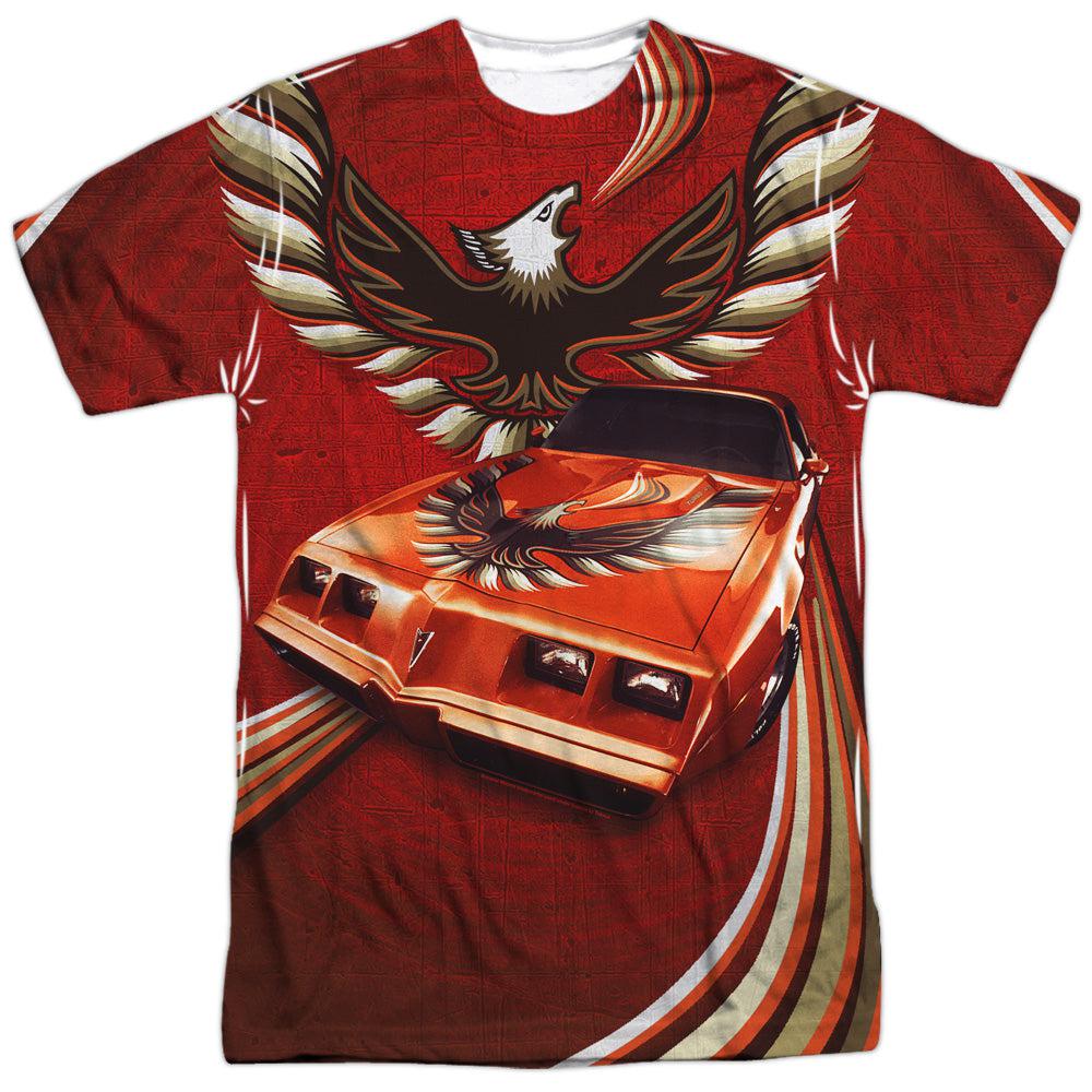 Pontiac Firebird Turbo Trans Am Flames 100% Poly Short-Sleeve T-Shirt (Front/Back Print)-Grease Monkey Garage
