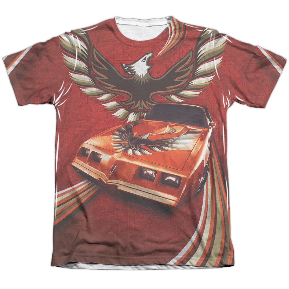 Pontiac Firebird Turbo Trans Am Flames Poly/Cotton Blend Short-Sleeve T-Shirt (Front/Back Print)-Grease Monkey Garage