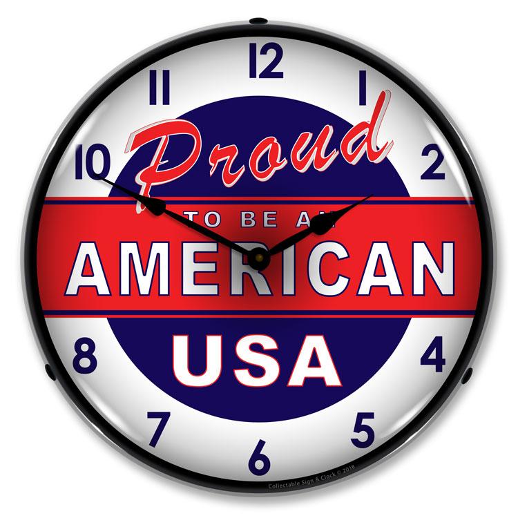 Proud to be American LED Clock-LED Clocks-Grease Monkey Garage
