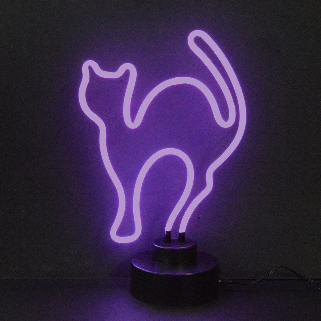 Purple Cat Neon Sculpture-Neon Sculptures-Grease Monkey Garage