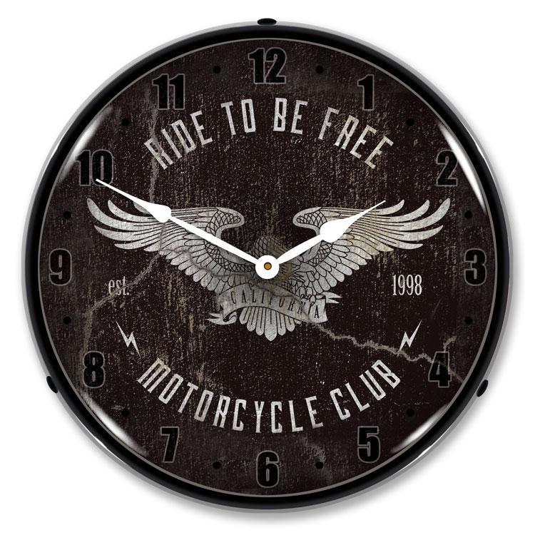 Ride to be Free LED Clock-LED Clocks-Grease Monkey Garage