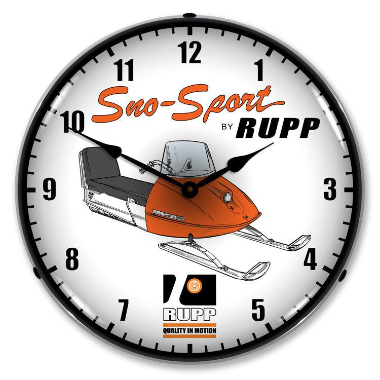 Rupp Snowmobile Backlit LED Clock-LED Clocks-Grease Monkey Garage
