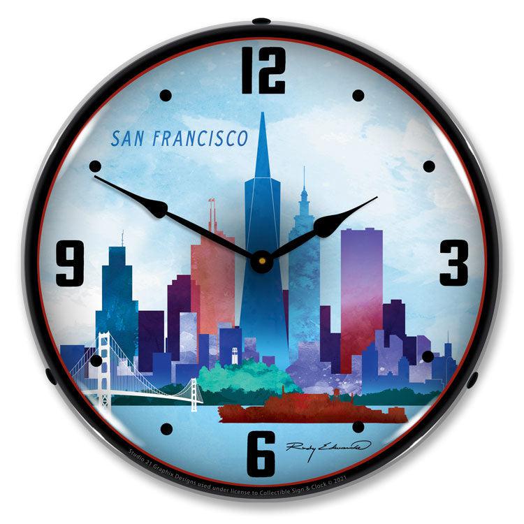 San Francisco Skyline LED Clock-LED Clocks-Grease Monkey Garage