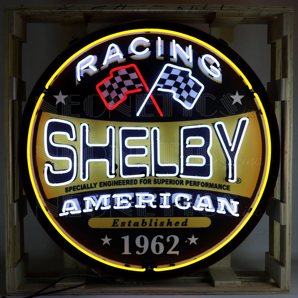 Shelby Racing Neon Sign in Steel Can (36")-Neon Signs-Grease Monkey Garage