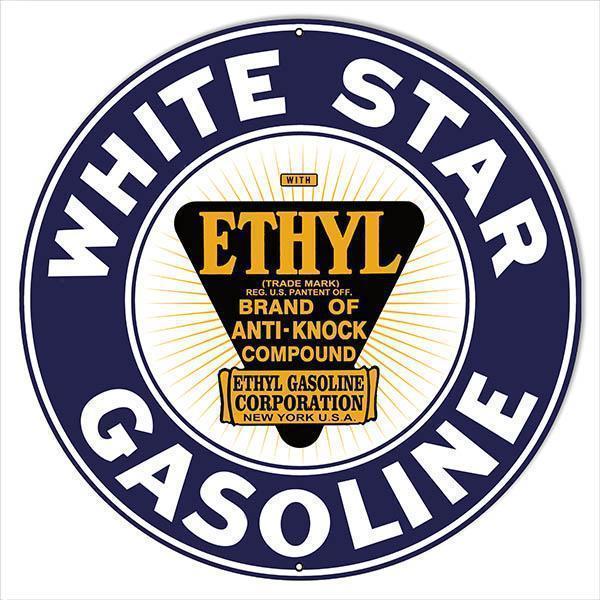 White Star Gasoline Motor Oil Metal Sign-Metal Signs-Grease Monkey Garage