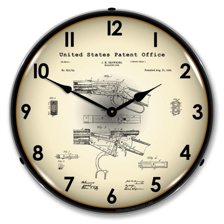 Winchester Lever Action Rifle 1894 Patent LED Clock-LED Clocks-Grease Monkey Garage