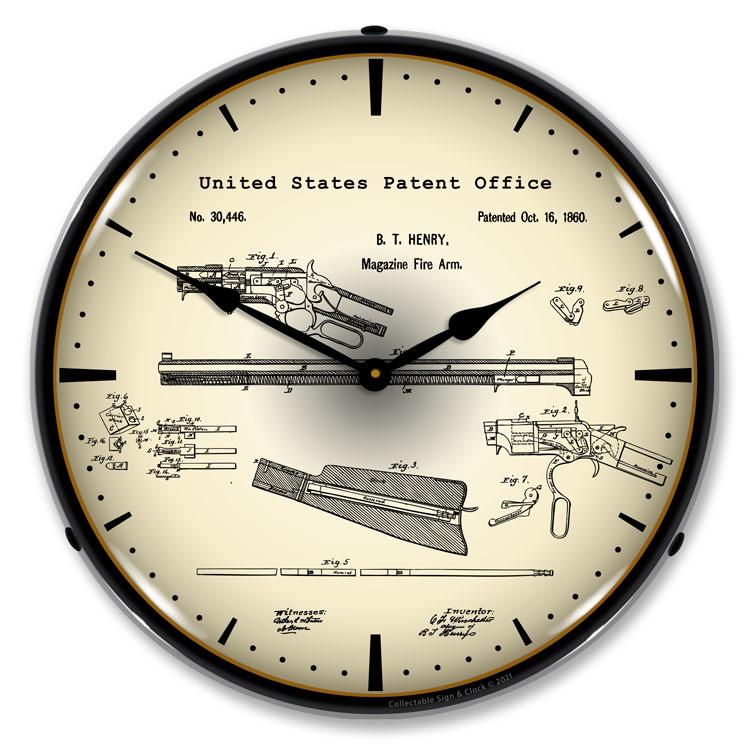 Winchester Repeating Rifle 1860 Patent LED Clock-LED Clocks-Grease Monkey Garage