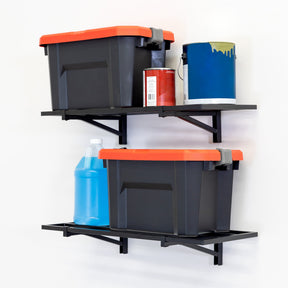 1' x 2' Bristol Garage Wall Mount Shelves | 2 Pack | Black-Wall Mounted-Grease Monkey Garage