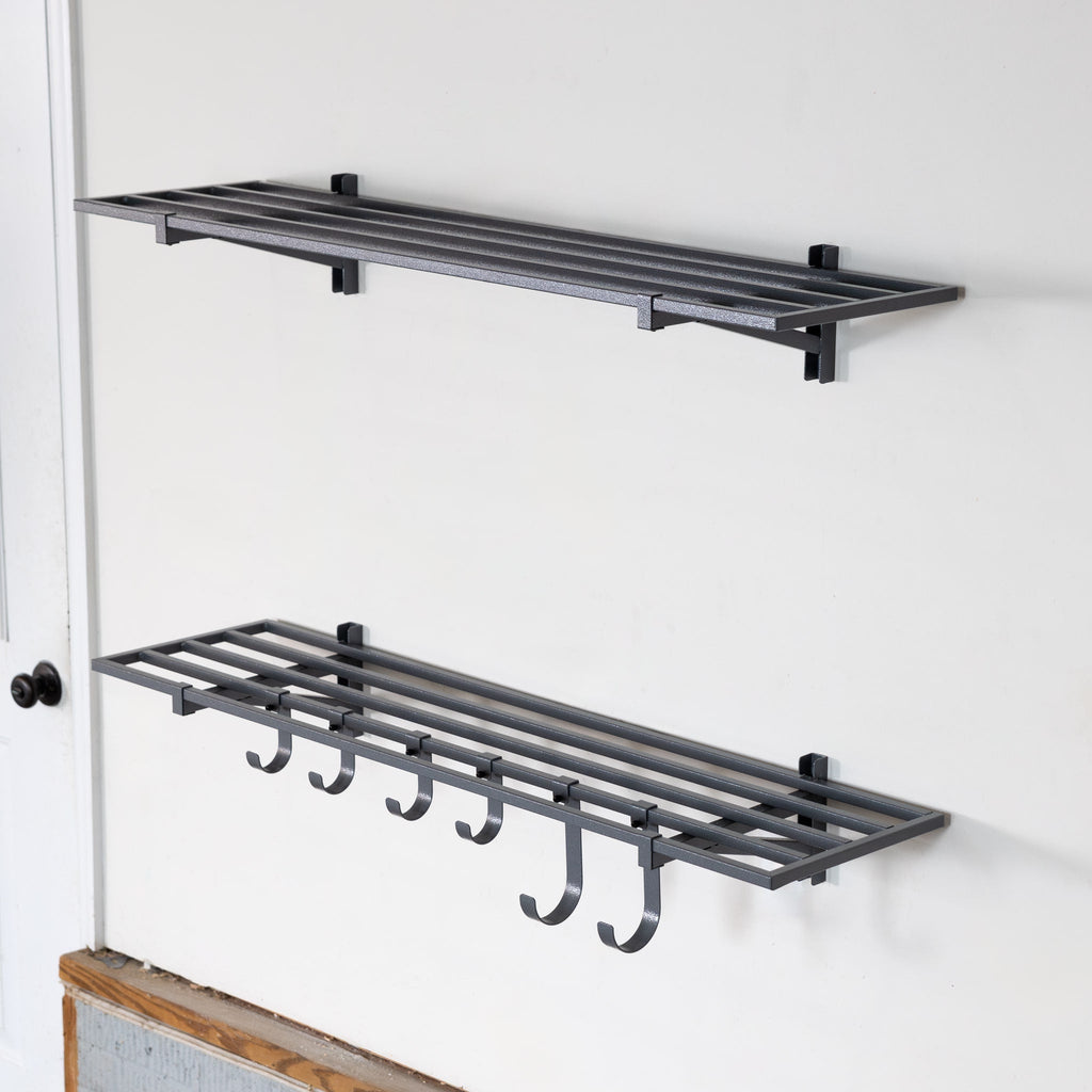 1' x 4' Bristol Garage Wall Mount Shelves | 2 Pack | Hammered Gray-Wall Mounted-Grease Monkey Garage