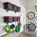 1' x 4' Bristol Garage Wall Mount Shelves | 2 Pack | Hammered Gray-Wall Mounted-Grease Monkey Garage