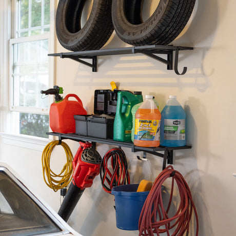 1' x 4' Bristol Garage Wall Mount Shelves | 2-Pack-Wall Mounted-Grease Monkey Garage