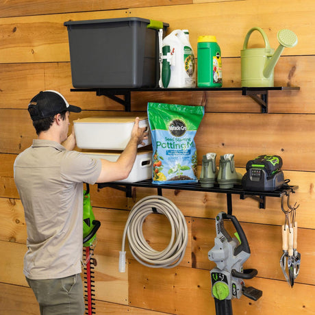 1' x 4' Bristol Garage Wall Mount Shelves | 2-Pack-Wall Mounted-Grease Monkey Garage