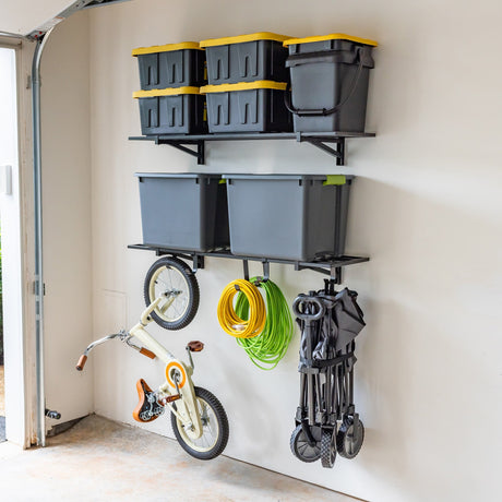 1' x 4' Bristol Garage Wall Mount Shelves | 2-Pack-Wall Mounted-Grease Monkey Garage