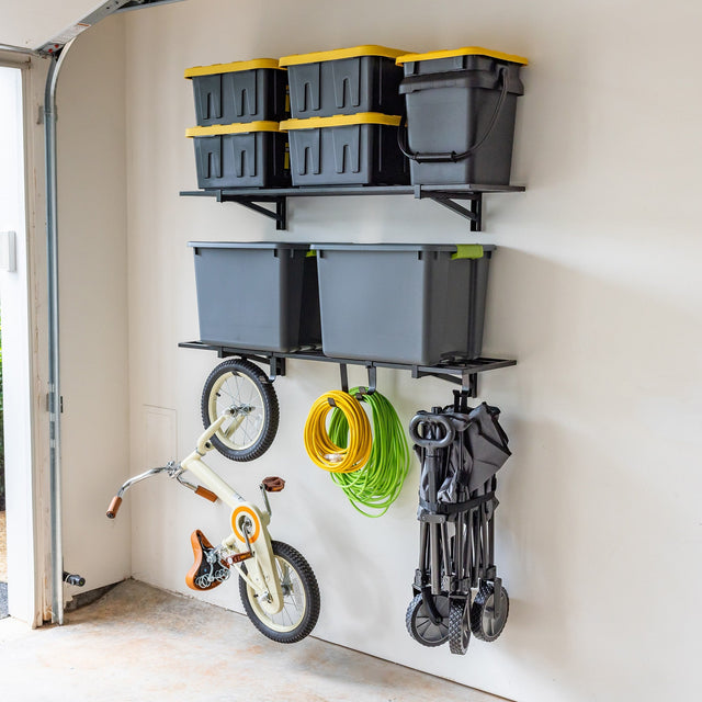 1' x 4' Bristol Garage Wall Mount Shelves | 2-Pack-Wall Mounted-Grease Monkey Garage