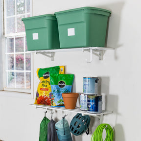 1' x 4' Bristol Garage Wall Mount Shelves | 2 Pack | White-Wall Mounted-Grease Monkey Garage