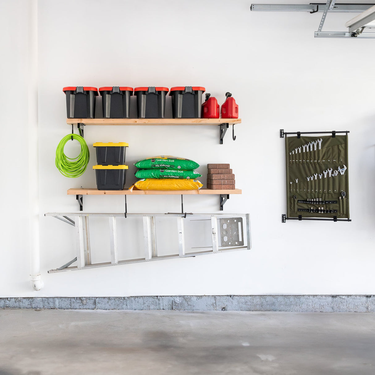 1' x 4' DIY Wall Shelf Brackets | Heavy Duty Garage Wall Shelves-Wall Mounted-Grease Monkey Garage