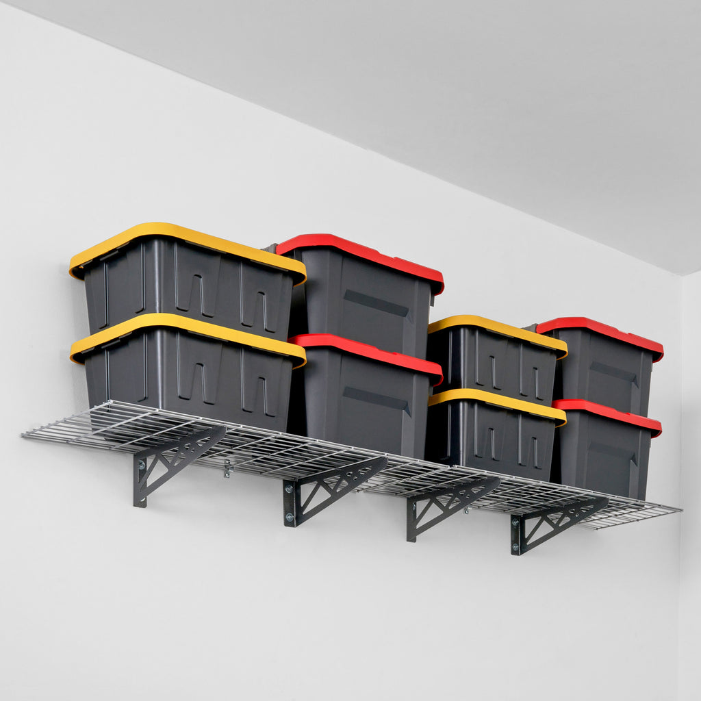 12" x 36" Wall Shelves (Two Pack with Hooks)-Wall Mounted Storage-Grease Monkey Garage