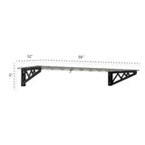 12" x 36" Wall Shelves (Two Pack with Hooks)-Wall Mounted Storage-Grease Monkey Garage