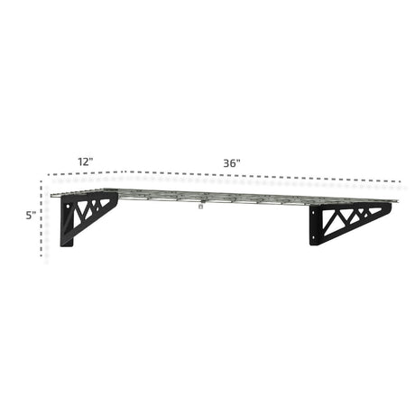 12" x 36" Wall Shelves (Two Pack with Hooks)-Wall Mounted Storage-Grease Monkey Garage