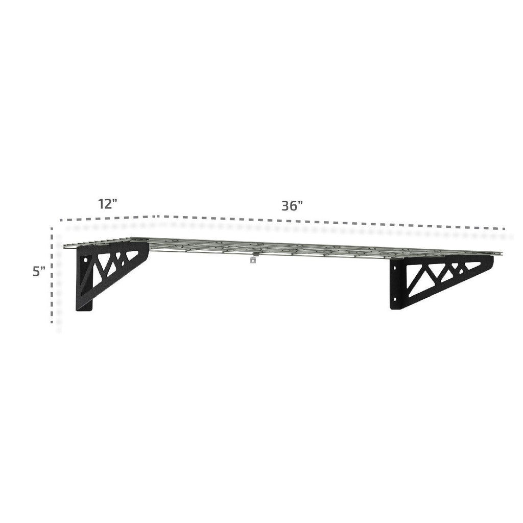 12" x 36" Wall Shelves (Two Pack with Hooks)-Wall Mounted Storage-Grease Monkey Garage