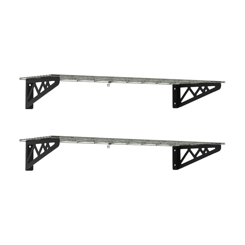 12" x 36" Wall Shelves (Two Pack with Hooks)-Wall Mounted Storage-Grease Monkey Garage