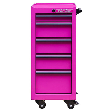 16-Inch 5-Drawer Rolling Salon Cart, Pink, Set of Three-Grease Monkey Garage