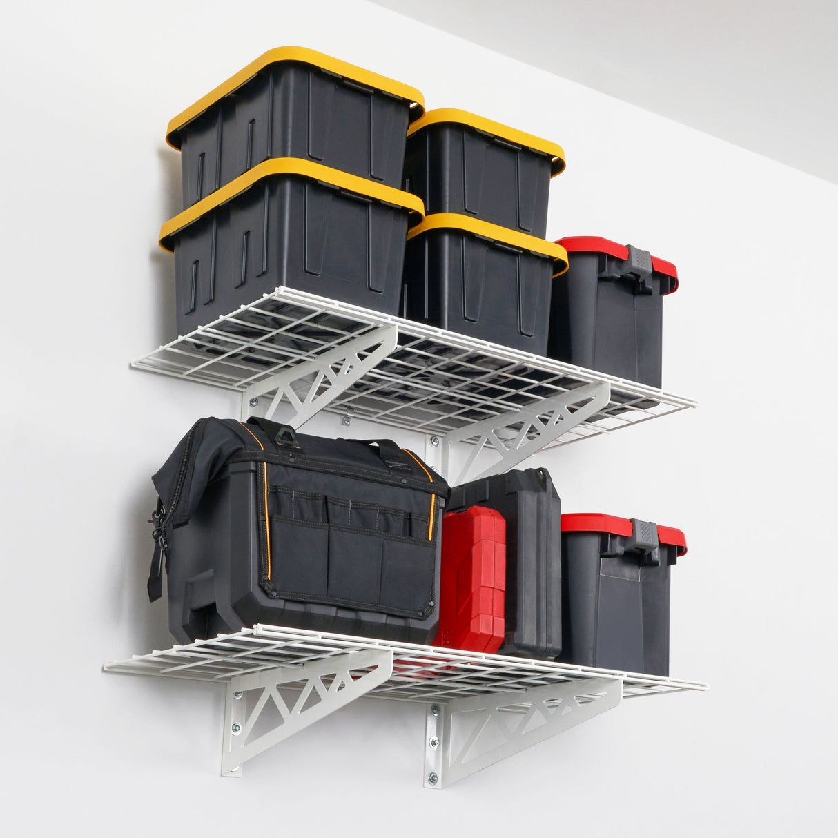 18" x 36" Wall Shelves (Two Pack with Hooks)-Wall Mounted Storage-Grease Monkey Garage