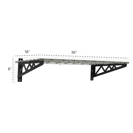 18" x 36" Wall Shelves (Two Pack with Hooks)-Wall Mounted Storage-Grease Monkey Garage