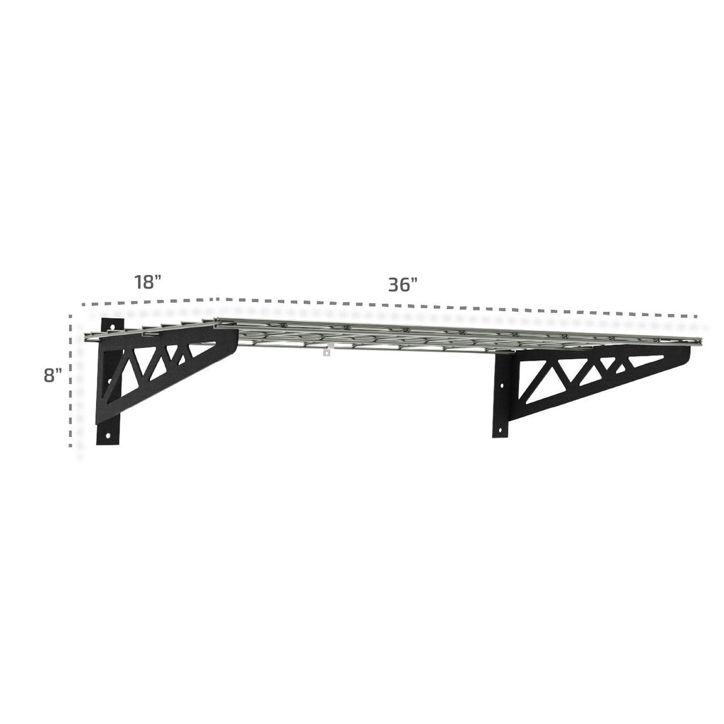 18" x 36" Wall Shelves (Two Pack with Hooks)-Wall Mounted Storage-Grease Monkey Garage