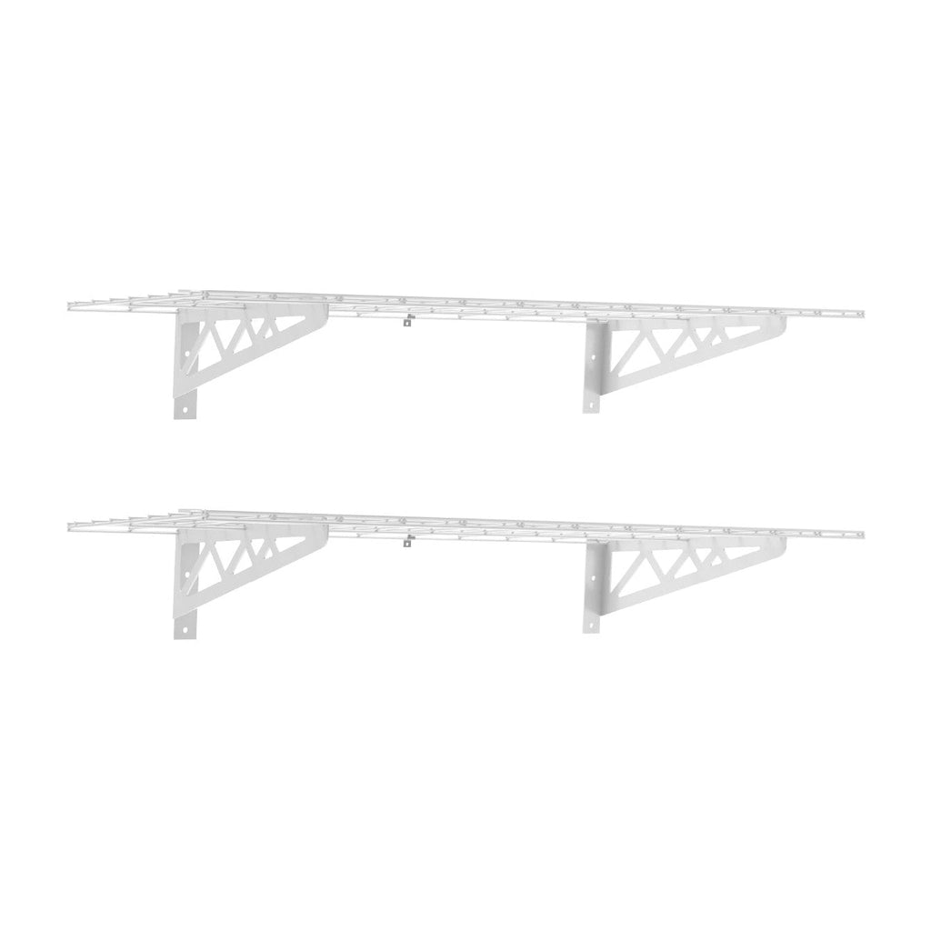 18" x 48" Wall Shelves (Two Pack with Hooks)-Wall Mounted Storage-Grease Monkey Garage