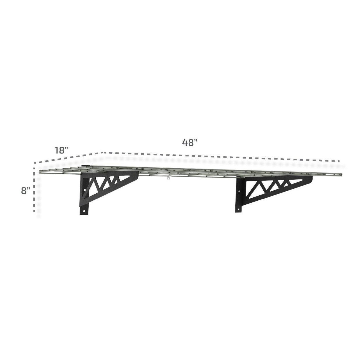 18" x 48" Wall Shelves (Two Pack with Hooks)-Wall Mounted Storage-Grease Monkey Garage