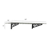 18" x 48" Wall Shelves (Two Pack with Hooks)-Wall Mounted Storage-Grease Monkey Garage