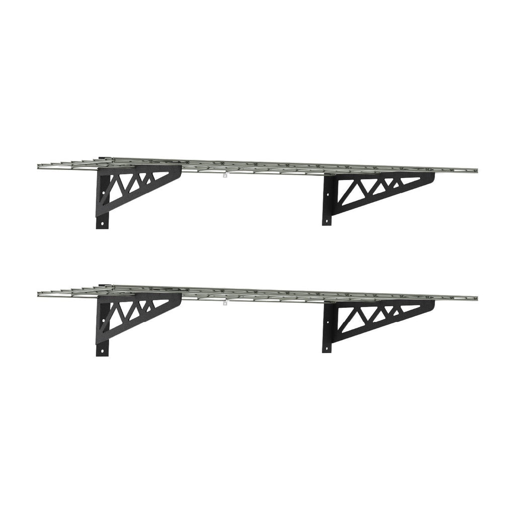 18" x 48" Wall Shelves (Two Pack with Hooks)-Wall Mounted Storage-Grease Monkey Garage