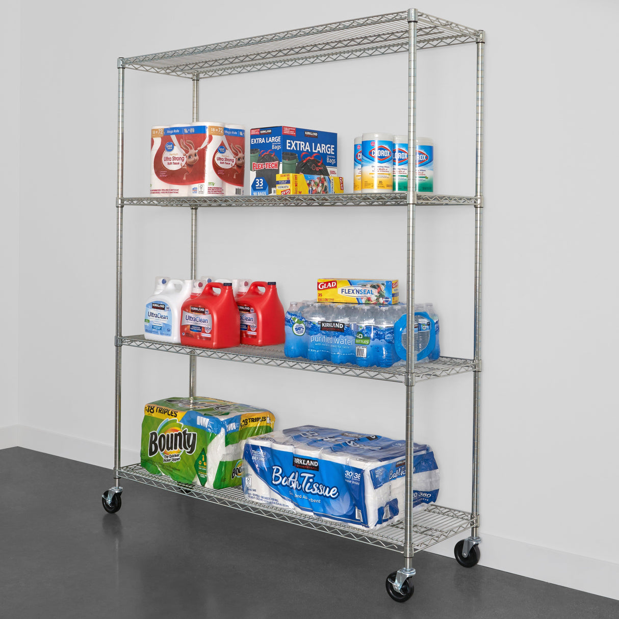 18" x 60" x 72" 4-Tier Wire Rack-Wire Shelving-Grease Monkey Garage