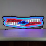 1957 Chevy Emblem Chevrolet Grille LED Flex-Neon Sign in Steel Can-Grease Monkey Garage