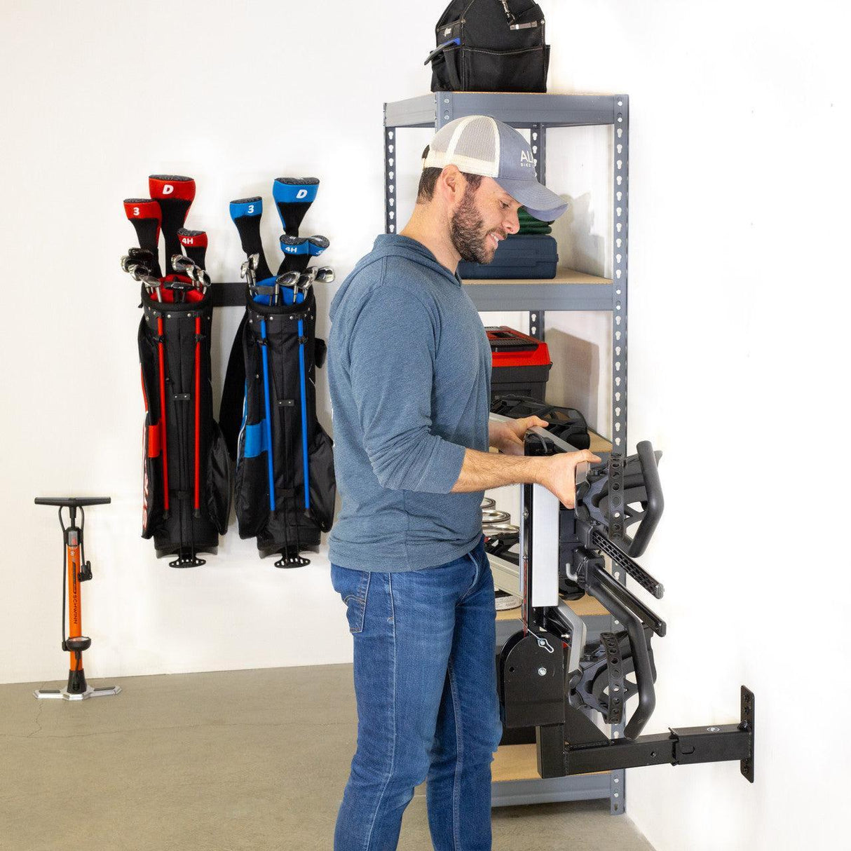 1.25" Haymarket Hitch Wall Mount | Holds Bike or Cargo Car Rack-Wall Mounted-Grease Monkey Garage