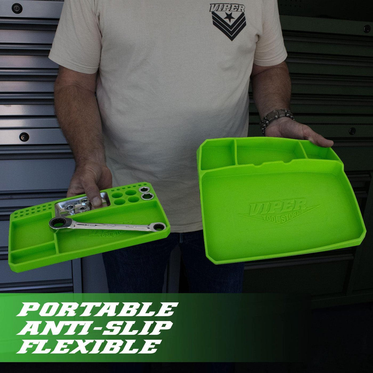 2-Piece Flexible Silicone Tool Tray Set-Grease Monkey Garage