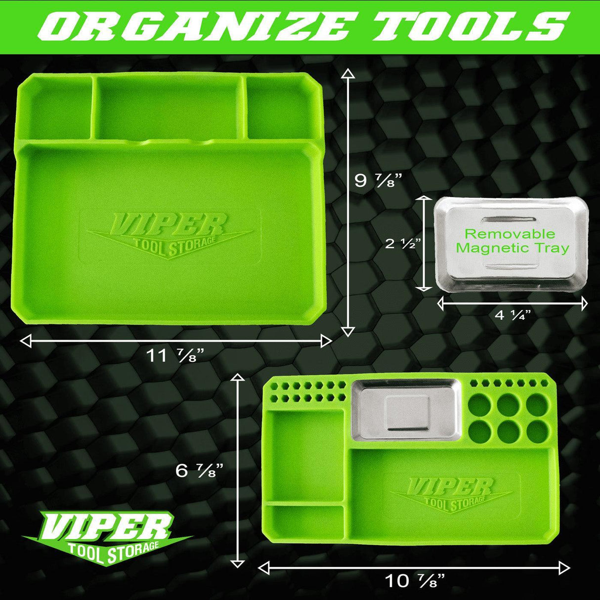 2-Piece Flexible Silicone Tool Tray Set-Grease Monkey Garage