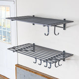 2' x 4' Bristol Garage Wall Mount Shelves | 2 Pack | Hammered Gray-Wall Mounted-Grease Monkey Garage