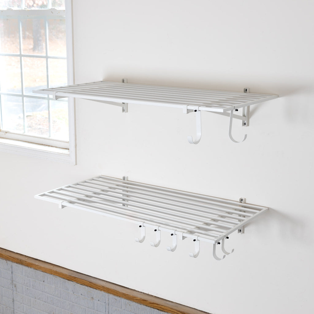 2' x 4' Bristol Garage Wall Mount Shelves | 2 Pack | White-Wall Mounted-Grease Monkey Garage