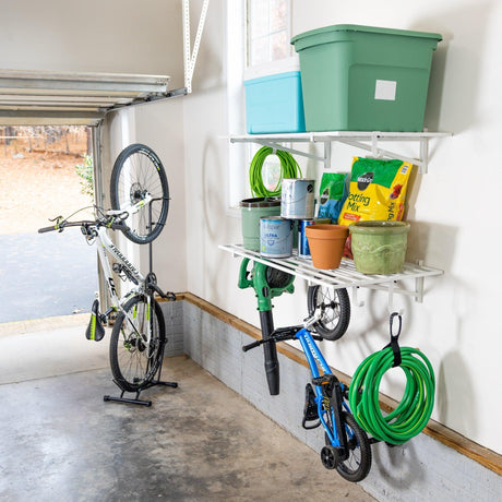 2' x 4' Bristol Garage Wall Mount Shelves | 2 Pack | White-Wall Mounted-Grease Monkey Garage
