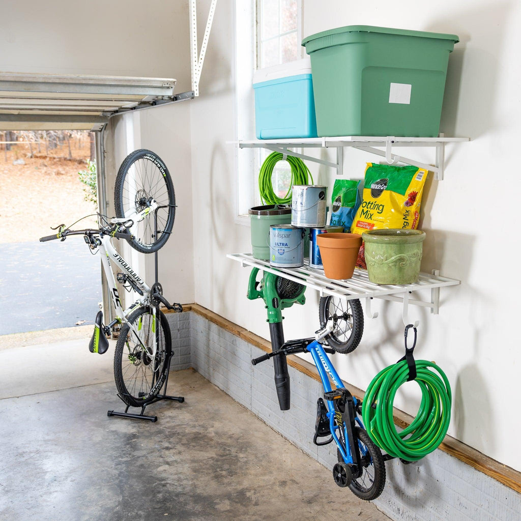 2' x 4' Bristol Garage Wall Mount Shelves | 2 Pack | White-Wall Mounted-Grease Monkey Garage