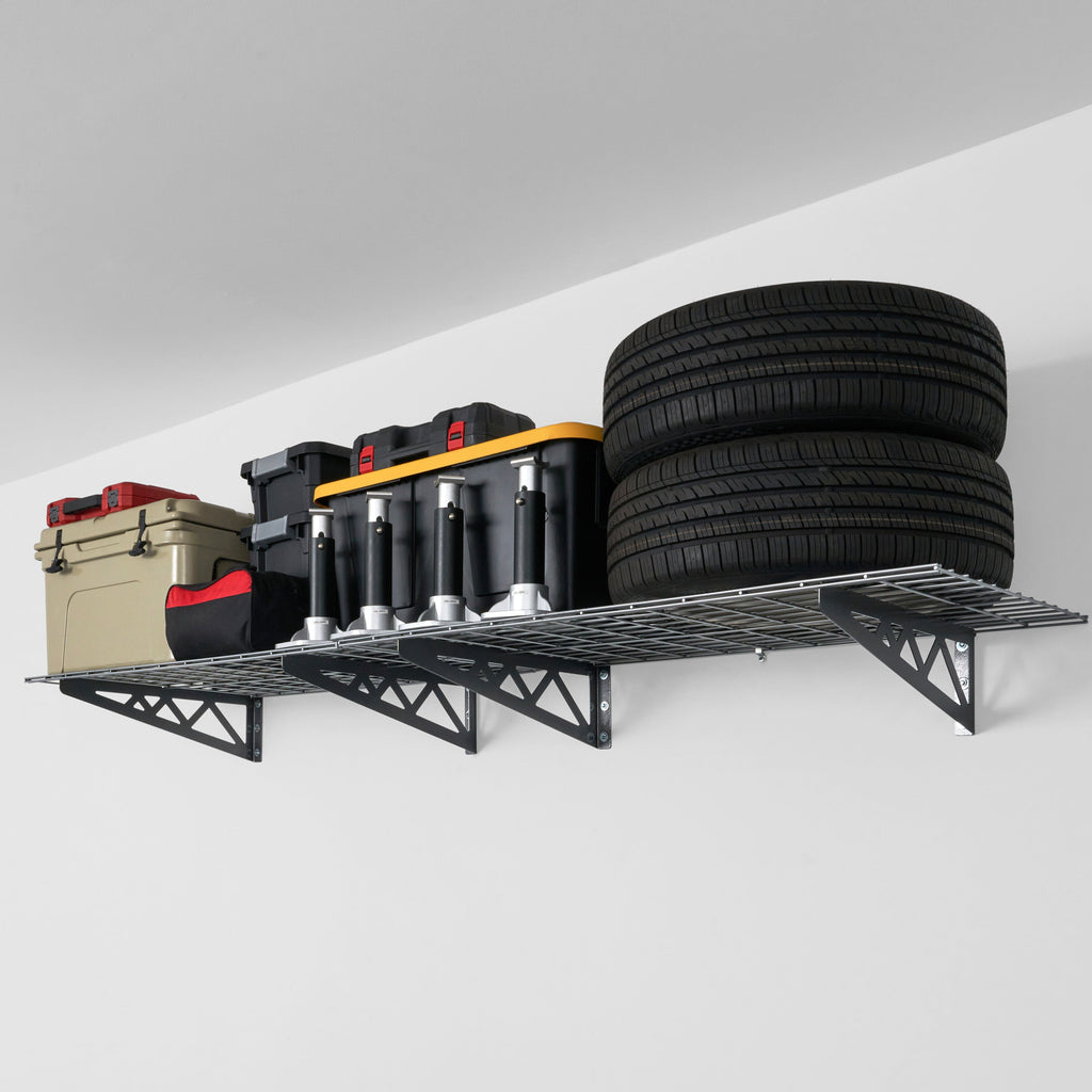 24" x 48" Wall Shelves Combo (Four Pack with Hooks)-Wall Mounted Storage-Grease Monkey Garage